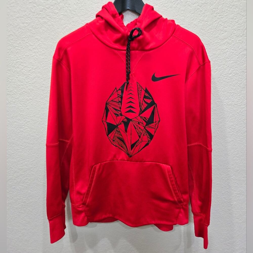 Nike Football Therma Fit Red Graphic Hoodie